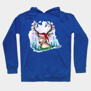 Deer Christmas Hand Drawn Hoodie